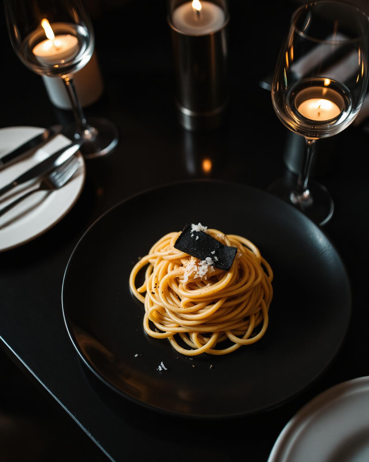 Fresh pasta with shaved black truffle
