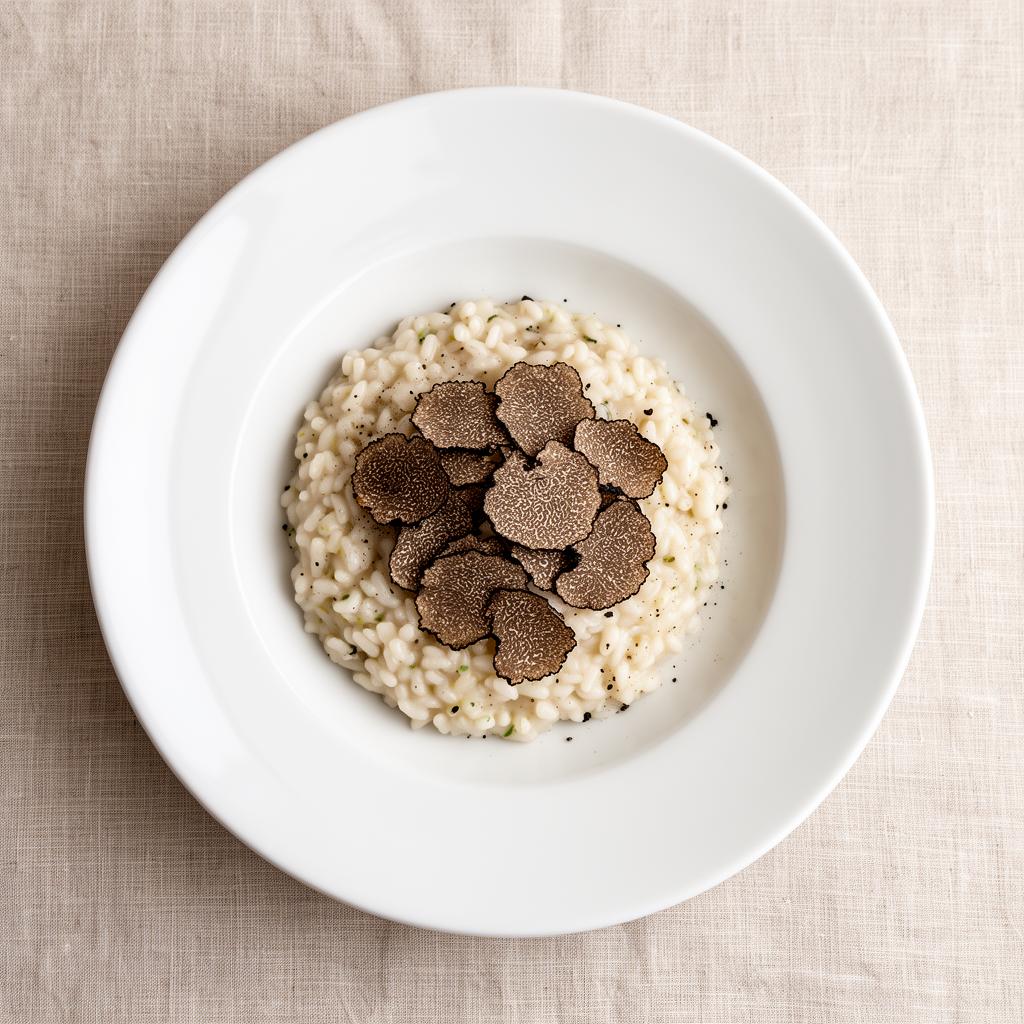 Plated truffle risotto
